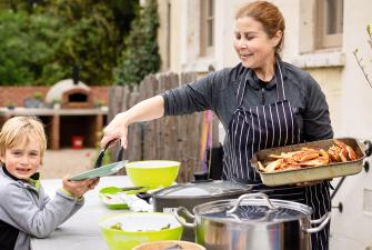 school lunch being serves