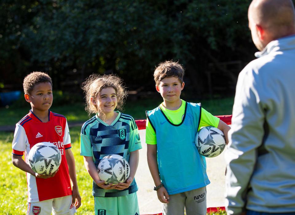 Primary students outdoors sport